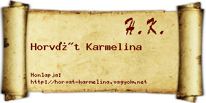 Horvát Karmelina névjegykártya